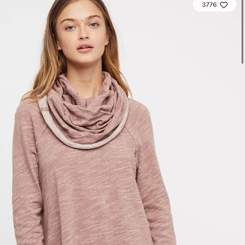 Free People Mauve Cowl Neck Sweater